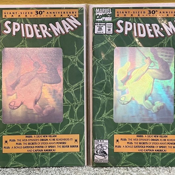 2 1992 “Spider-man” #1 Marvel Comic Book Hi Grade Lot 30th Anniversary Holograph - Picture 1 of 3